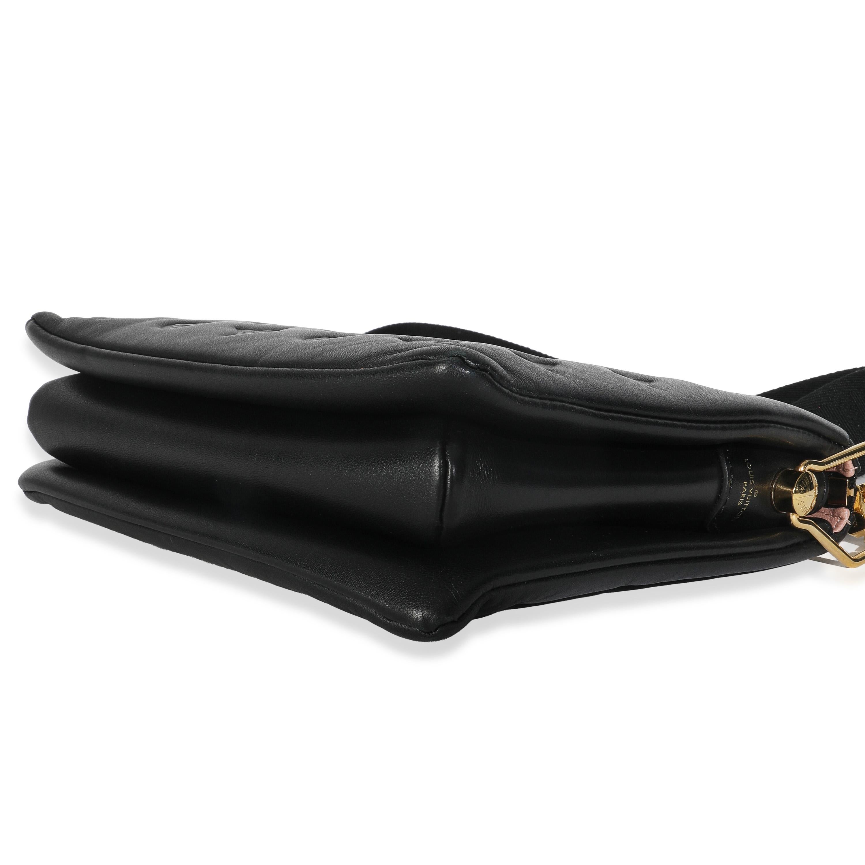 Louis Vuitton Black Monogram Embossed Lambskin Coussin PM en vente 2