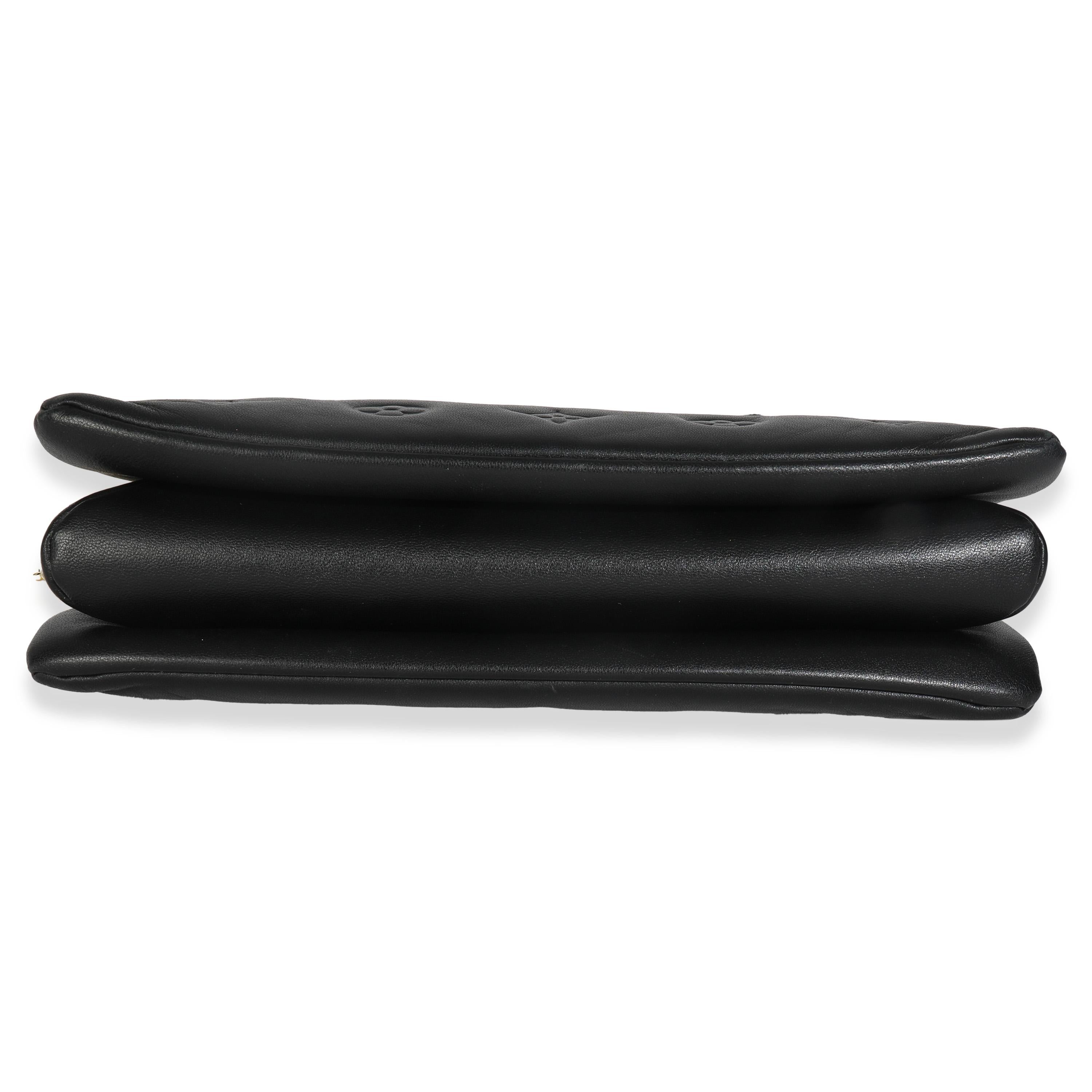 Louis Vuitton Black Monogram Embossed Lambskin Coussin PM en vente 3