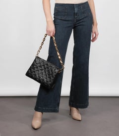 Louis Vuitton Black Monogram Embossed Lambskin Leather Coussin PM