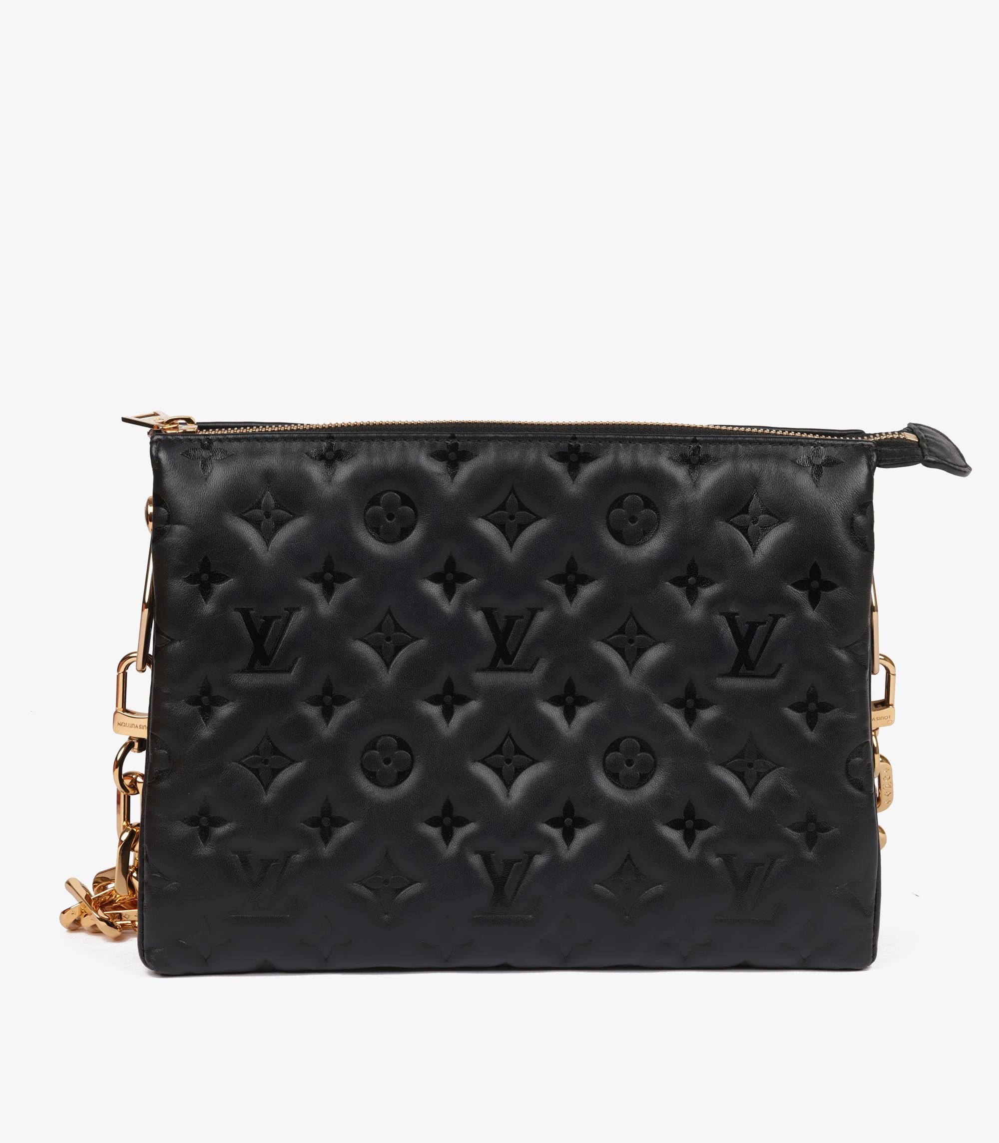 Louis Vuitton Black Monogram Embossed Lambskin Leather Coussin PM 1
