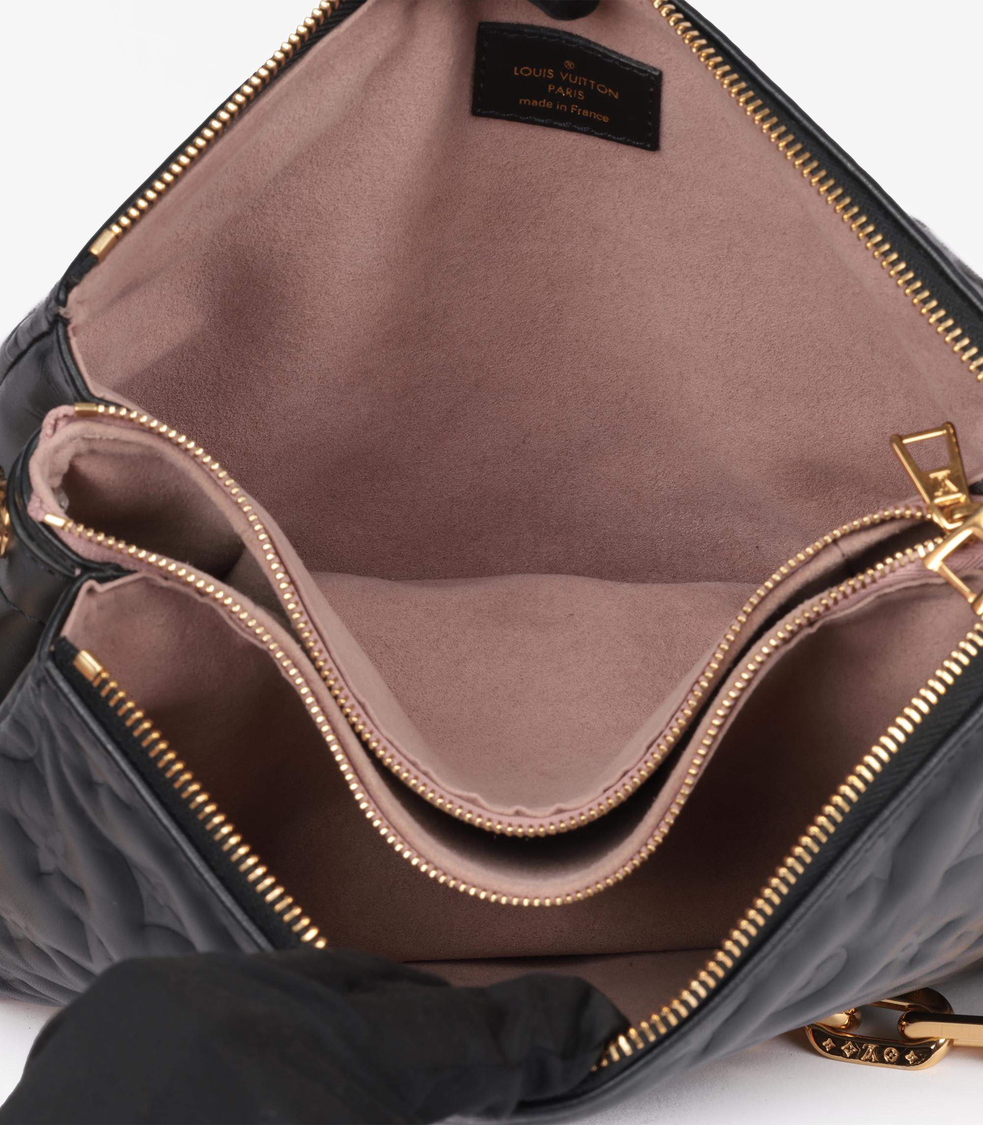 Louis Vuitton Black Monogram Embossed Lambskin Leather Coussin PM 3