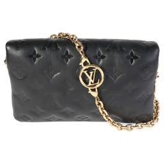 Louis Vuitton Black Monogram Embossed Lambskin Pochette Coussin