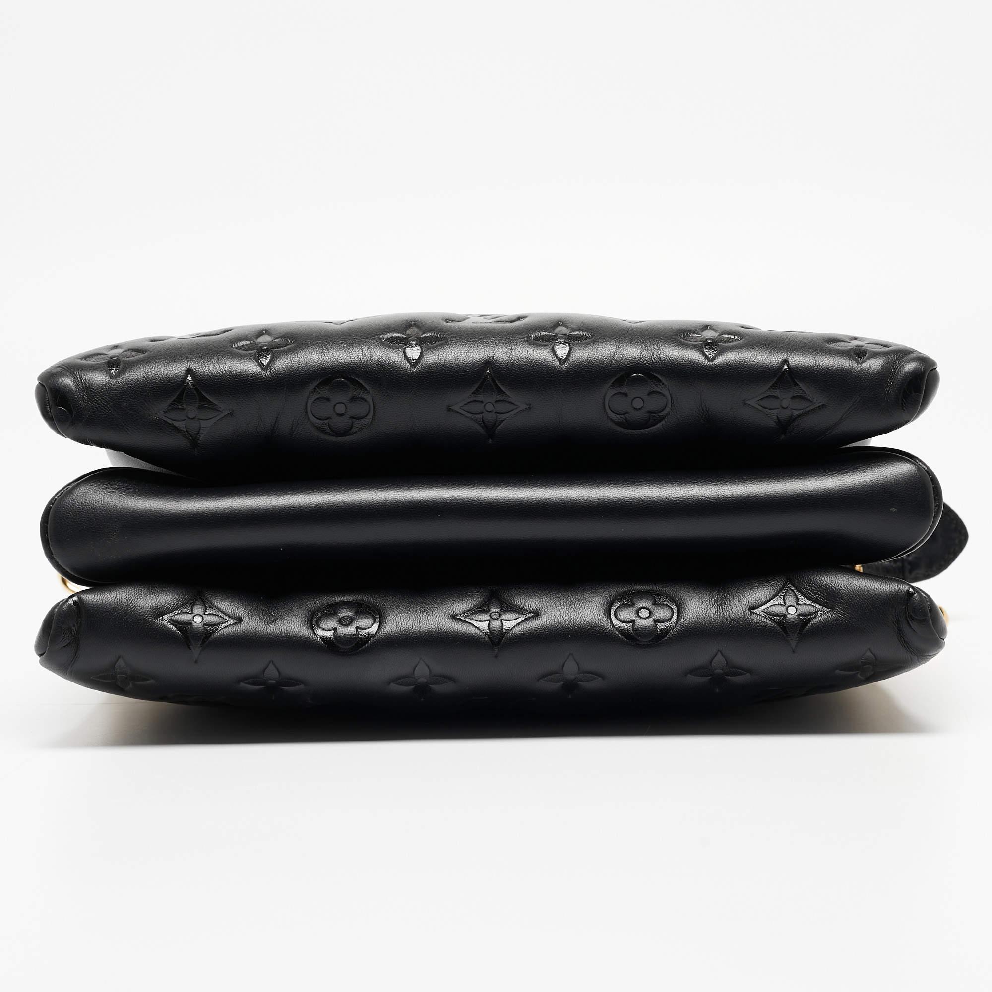 Louis Vuitton Black Monogram Embossed Leather Coussin PM Bag 2