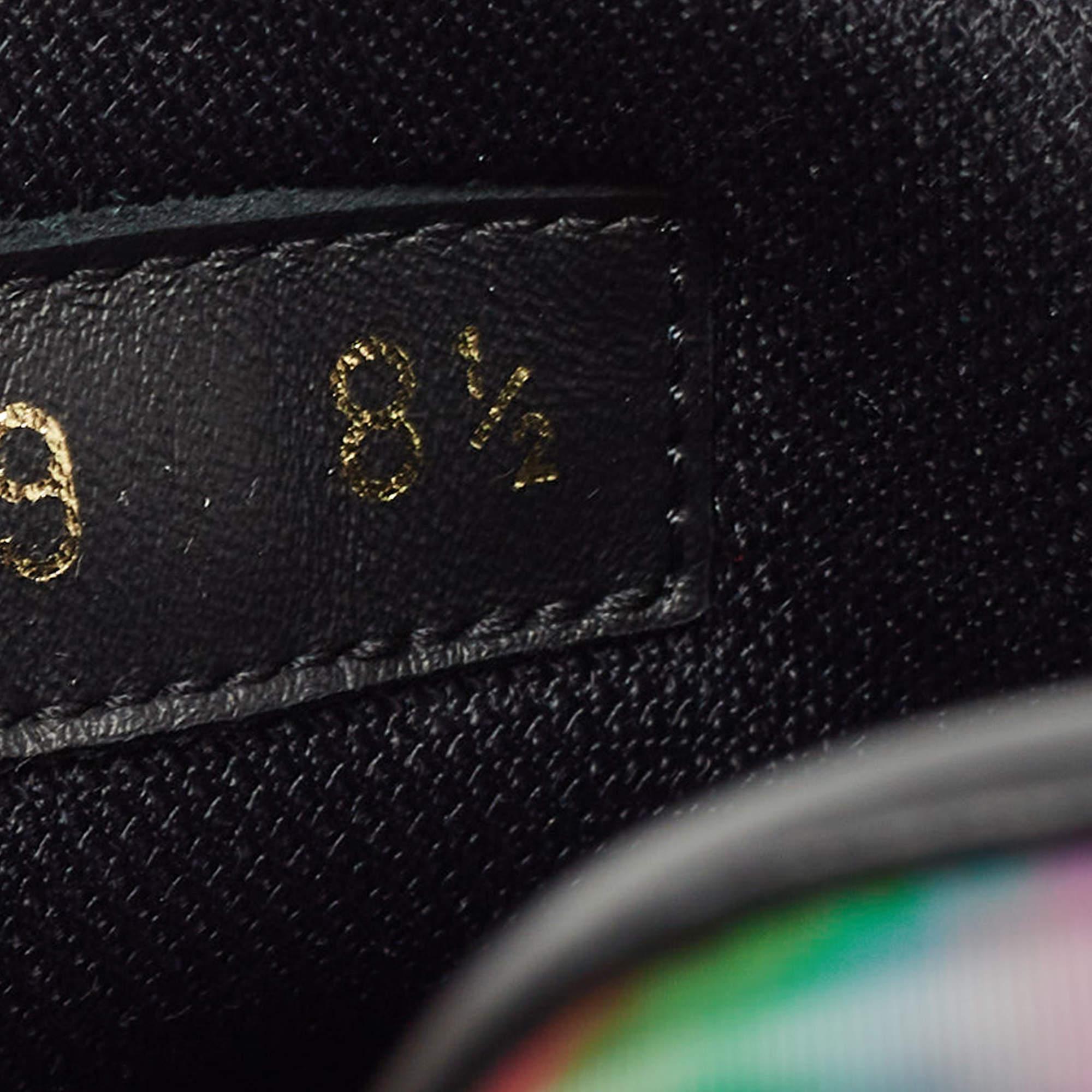 Louis Vuitton Black Monogram Embossed Leather Luxembourg Sneakers Size 42.5 en vente 4