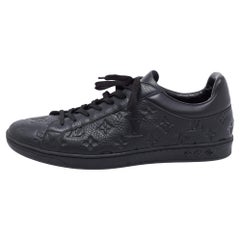 Louis Vuitton Black Monogram Embossed Leather Luxembourg Sneakers Size 44.5