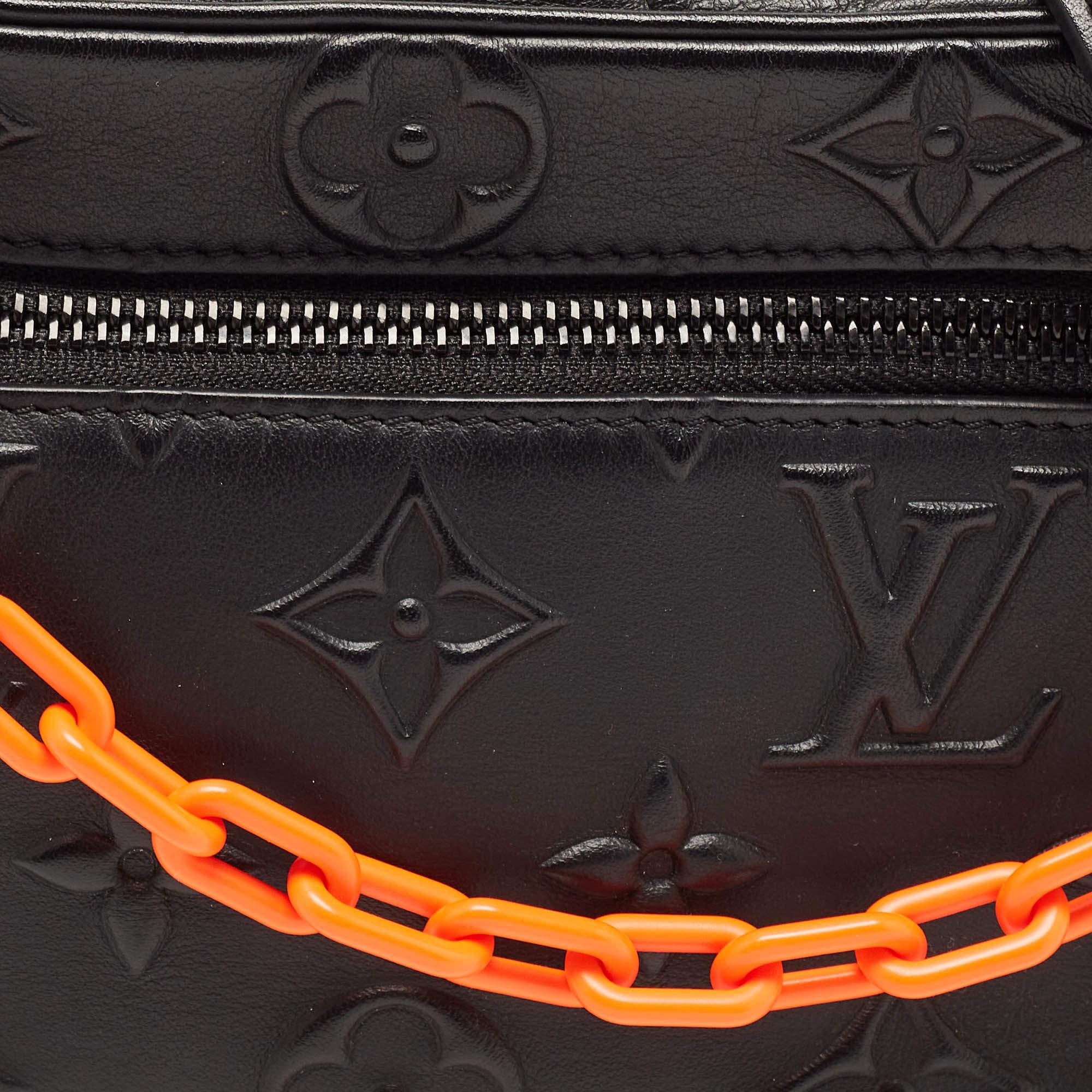 Louis Vuitton Black Monogram Embossed Leather Mini Soft Trunk Bag 3