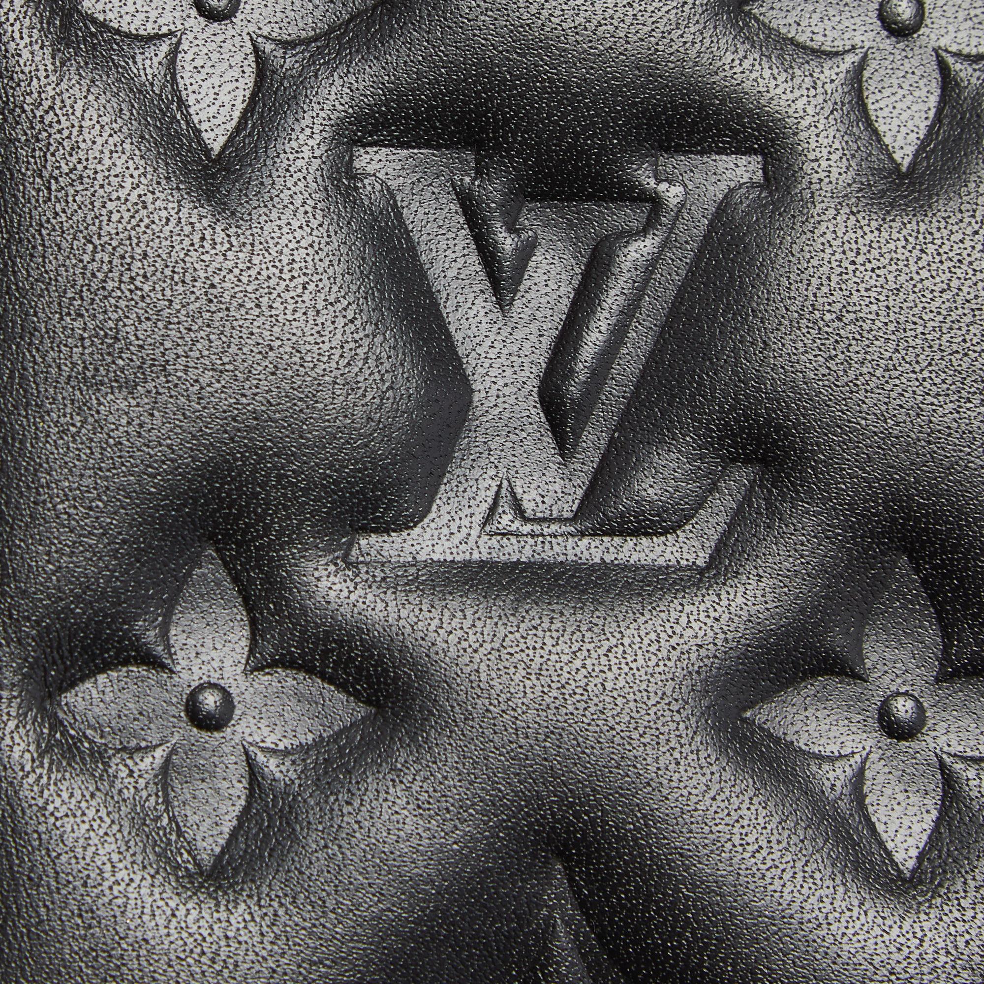 Louis Vuitton Black Monogram Embossed Puffy Leather Coussin iPhone 12/12Pro Case In Good Condition In Dubai, Al Qouz 2