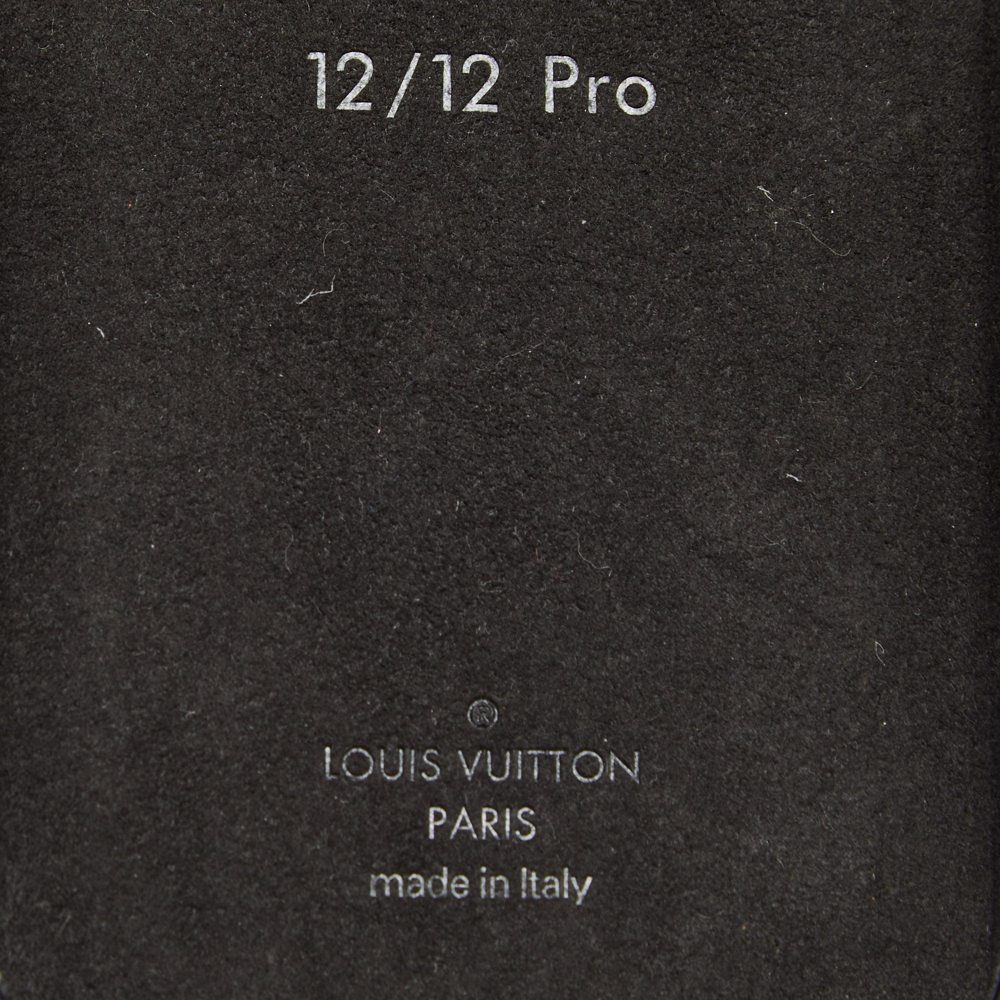 Women's Louis Vuitton Black Monogram Embossed Puffy Leather Coussin iPhone 12/12Pro Case