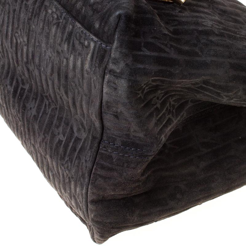 Louis Vuitton Black Monogram Embossed Suede Limited Edition Kohl Whisper PM Bag 5
