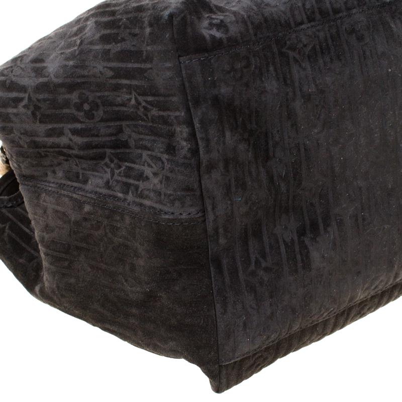 Louis Vuitton Black Monogram Embossed Suede Limited Edition Kohl Whisper PM Bag 6