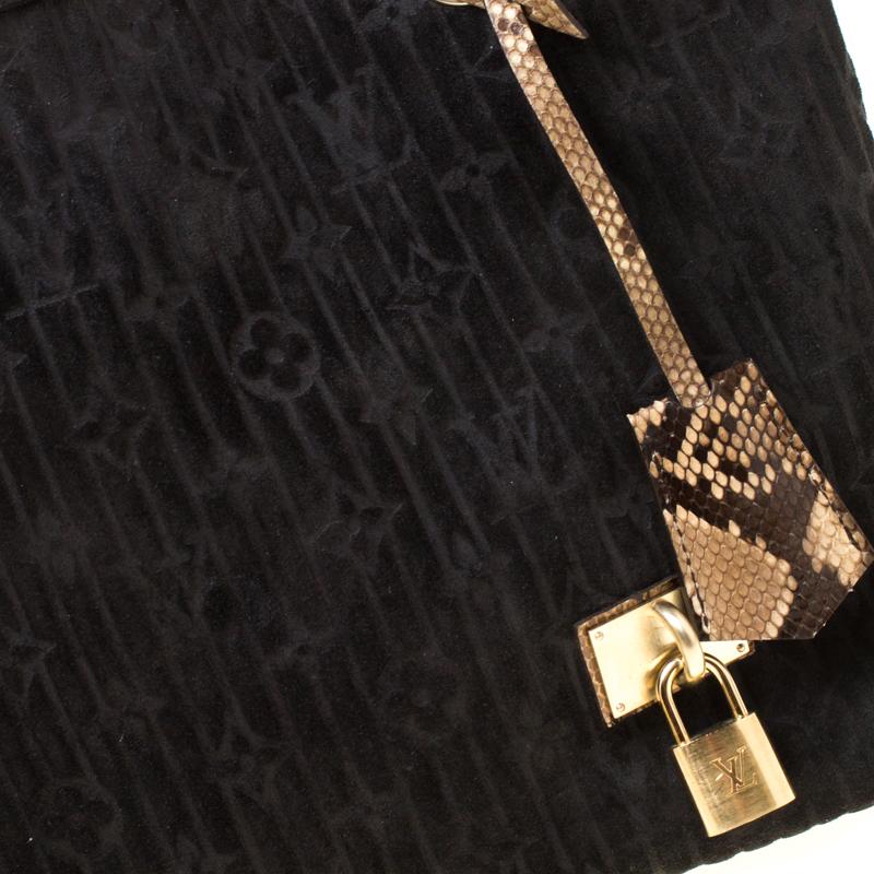 Louis Vuitton Black Monogram Embossed Suede Limited Edition Kohl Whisper PM Bag 4