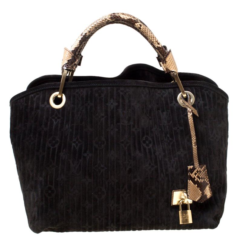 Louis Vuitton Black Monogram Embossed Suede Limited Edition Kohl Whisper PM Bag