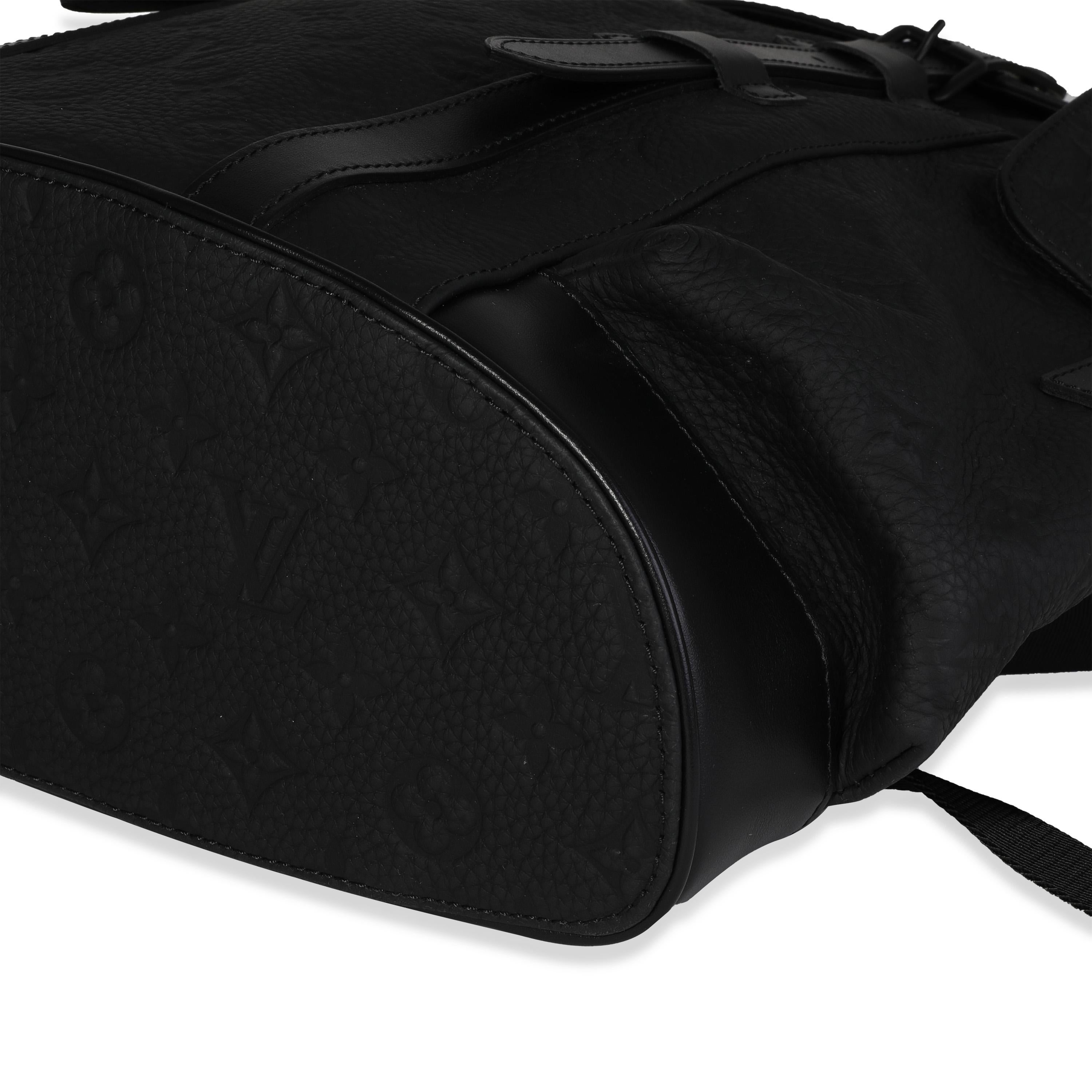 Louis Vuitton Black Monogram-Embossed Taurillon Christopher MM Backpack 1