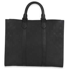Louis Vuitton Black Monogram Embossed Taurillon Sac Plat 24H