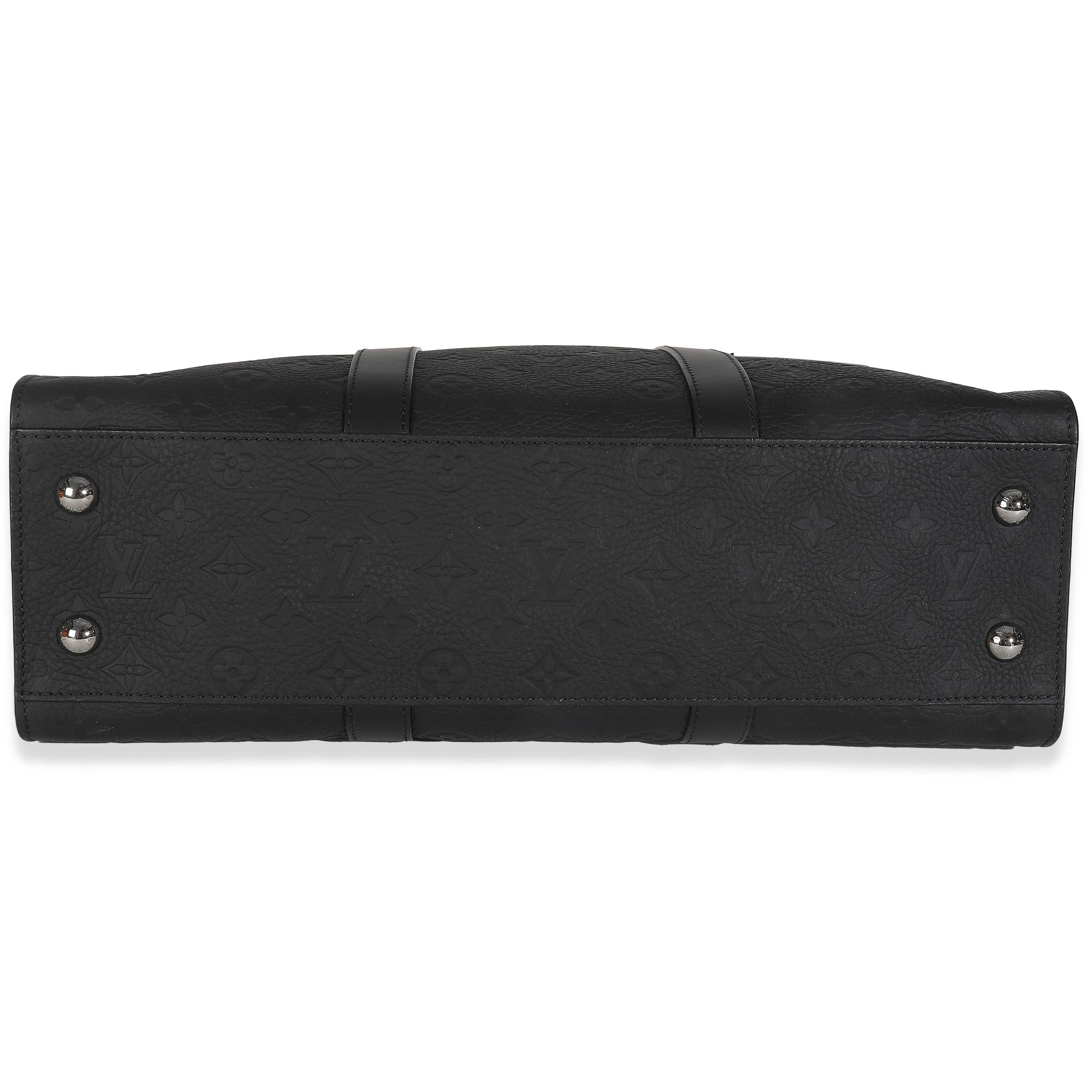 Louis Vuitton Black Monogram Embossed Taurillon Sac Plat 24H en vente 2