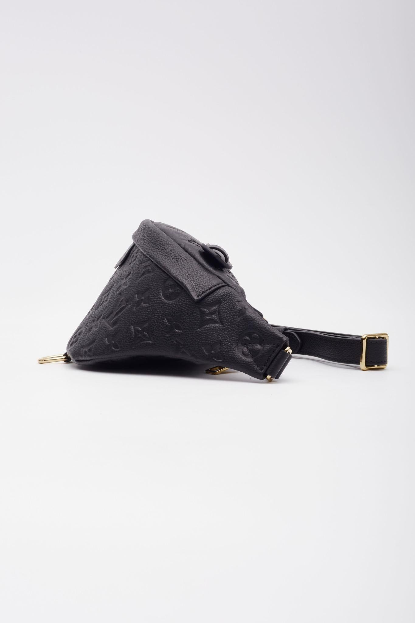 Louis Vuitton Black Monogram Empreinte Bum Bag In Excellent Condition For Sale In Montreal, Quebec