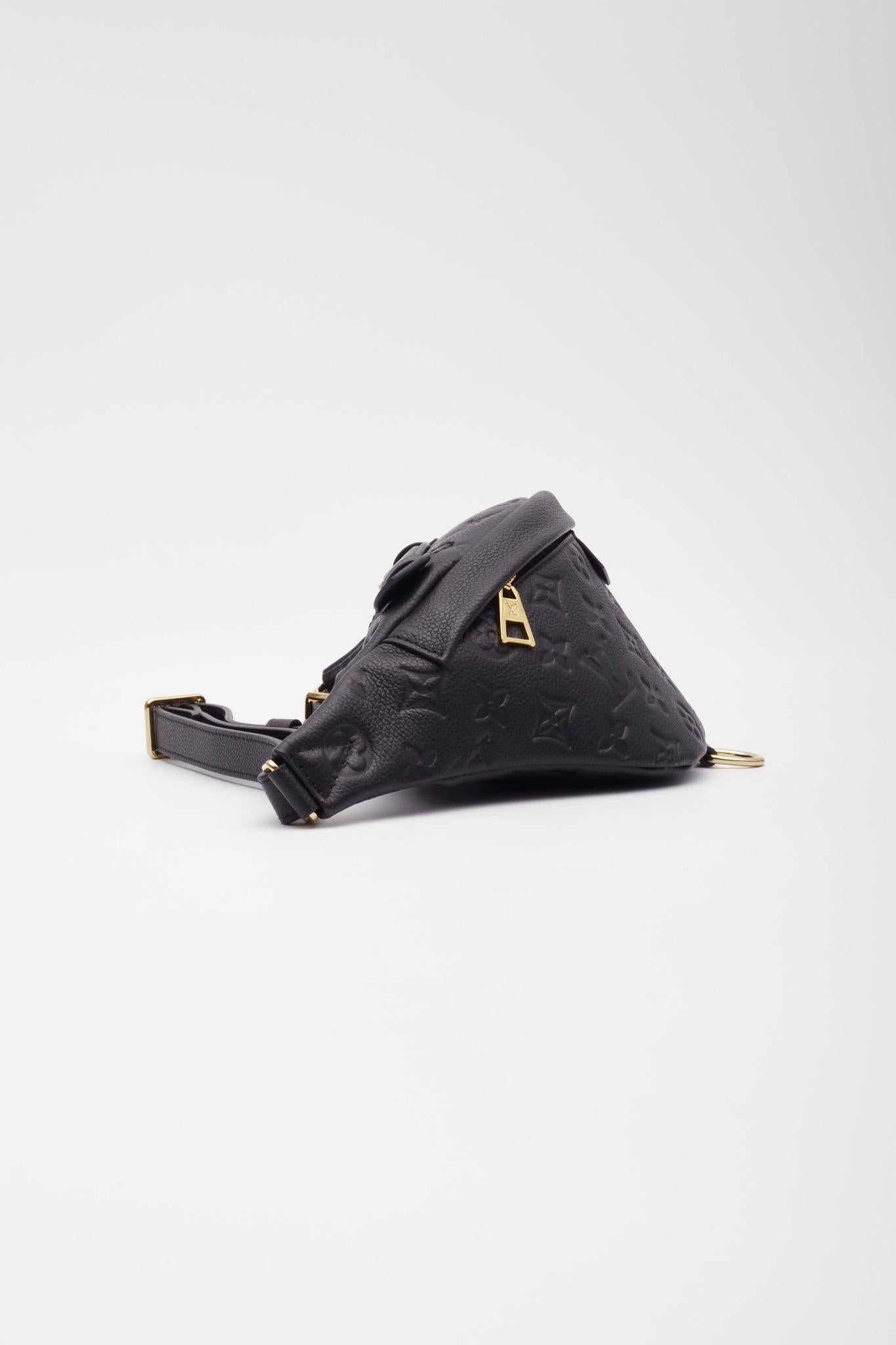 Women's or Men's Louis Vuitton Black Monogram Empreinte Bum Bag For Sale
