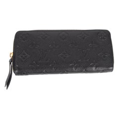 Louis Vuitton Black Monogram Empreinte Clémence Zip Wallet
