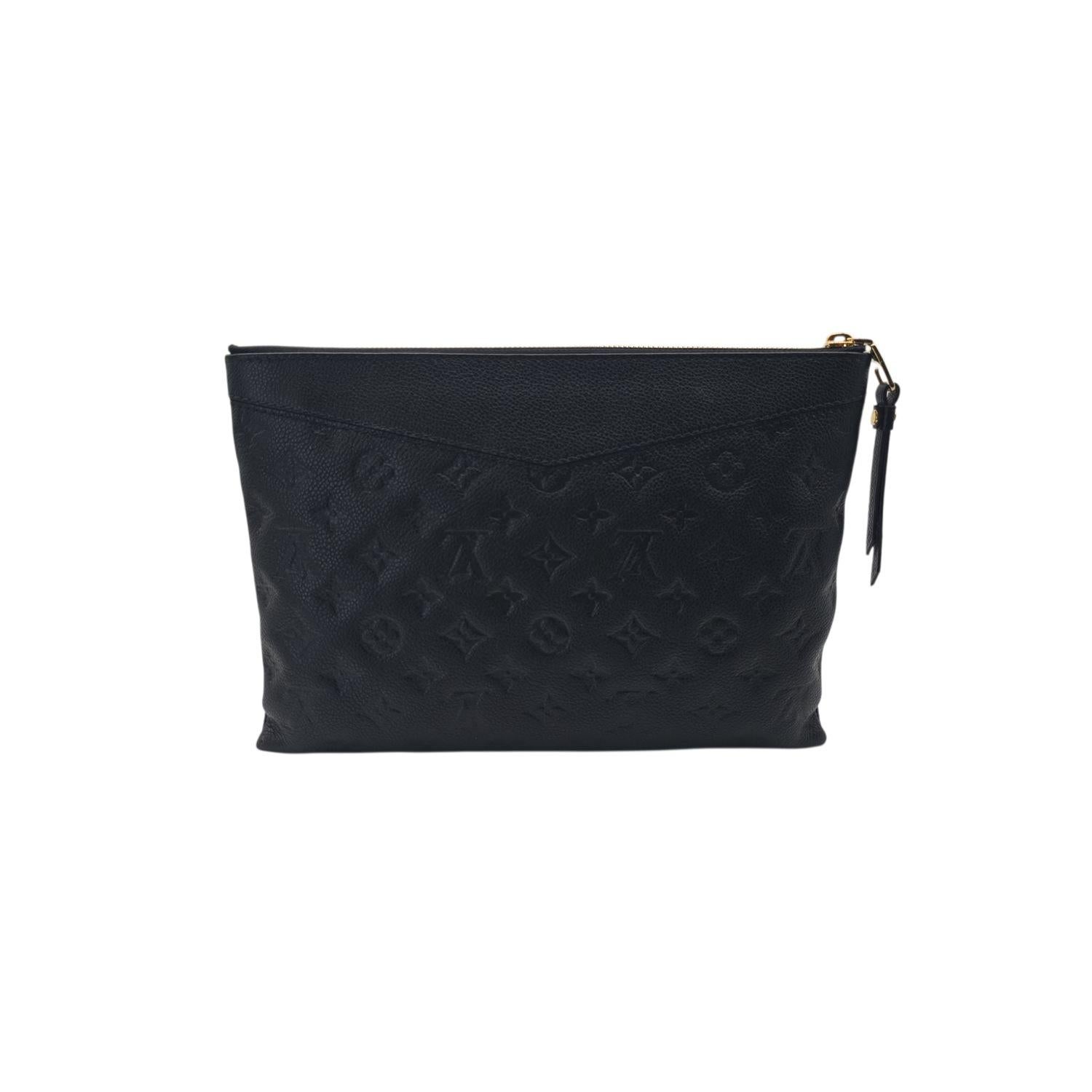 Louis Vuitton Black Monogram Empreinte Daily Pouch In Excellent Condition For Sale In Scottsdale, AZ