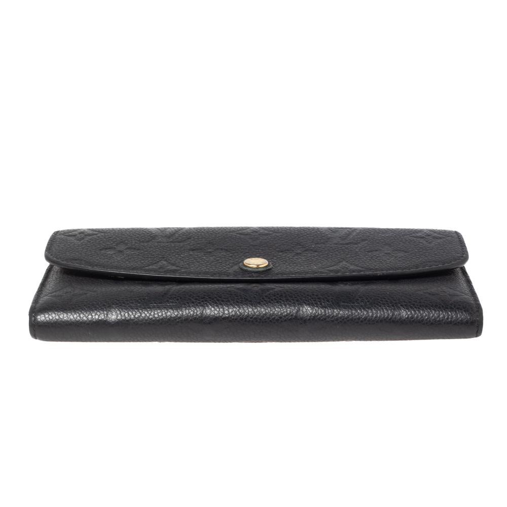 Women's Louis Vuitton Black Monogram Empreinte Emilie Wallet