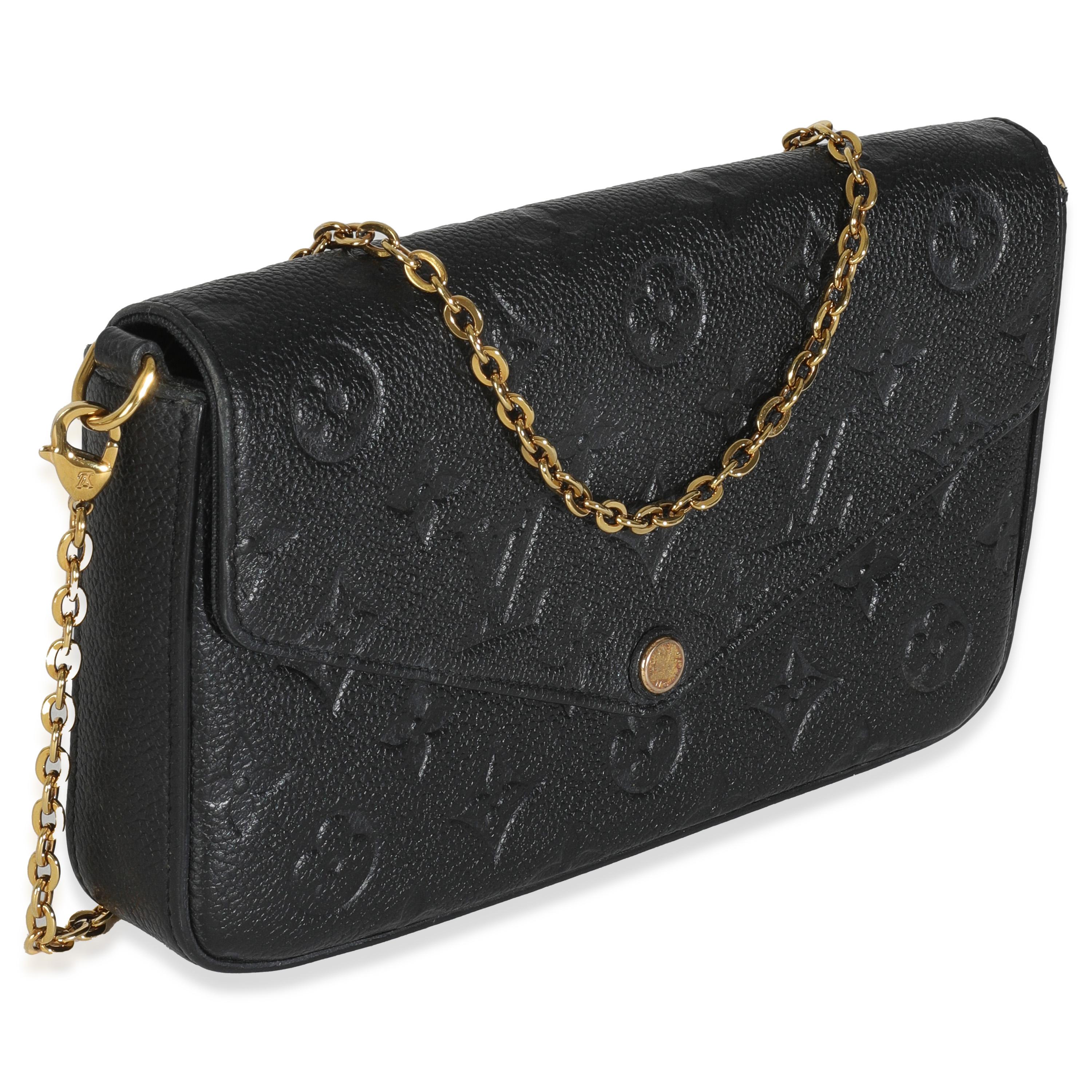 Noir Louis Vuitton Black Monogram Empreinte Felicie Pochette en vente