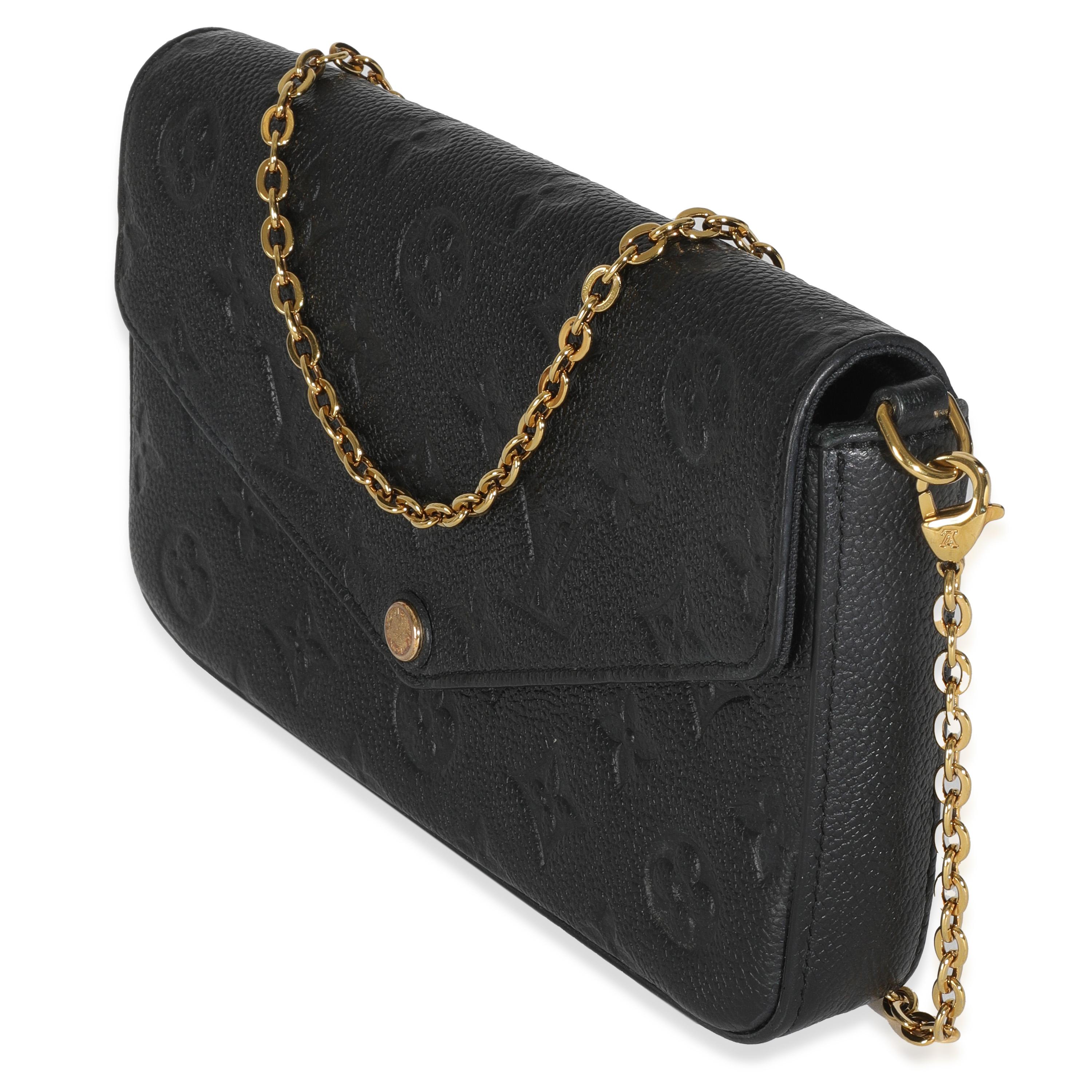 Louis Vuitton Black Monogram Empreinte Felicie Pochette Excellent état - En vente à New York, NY