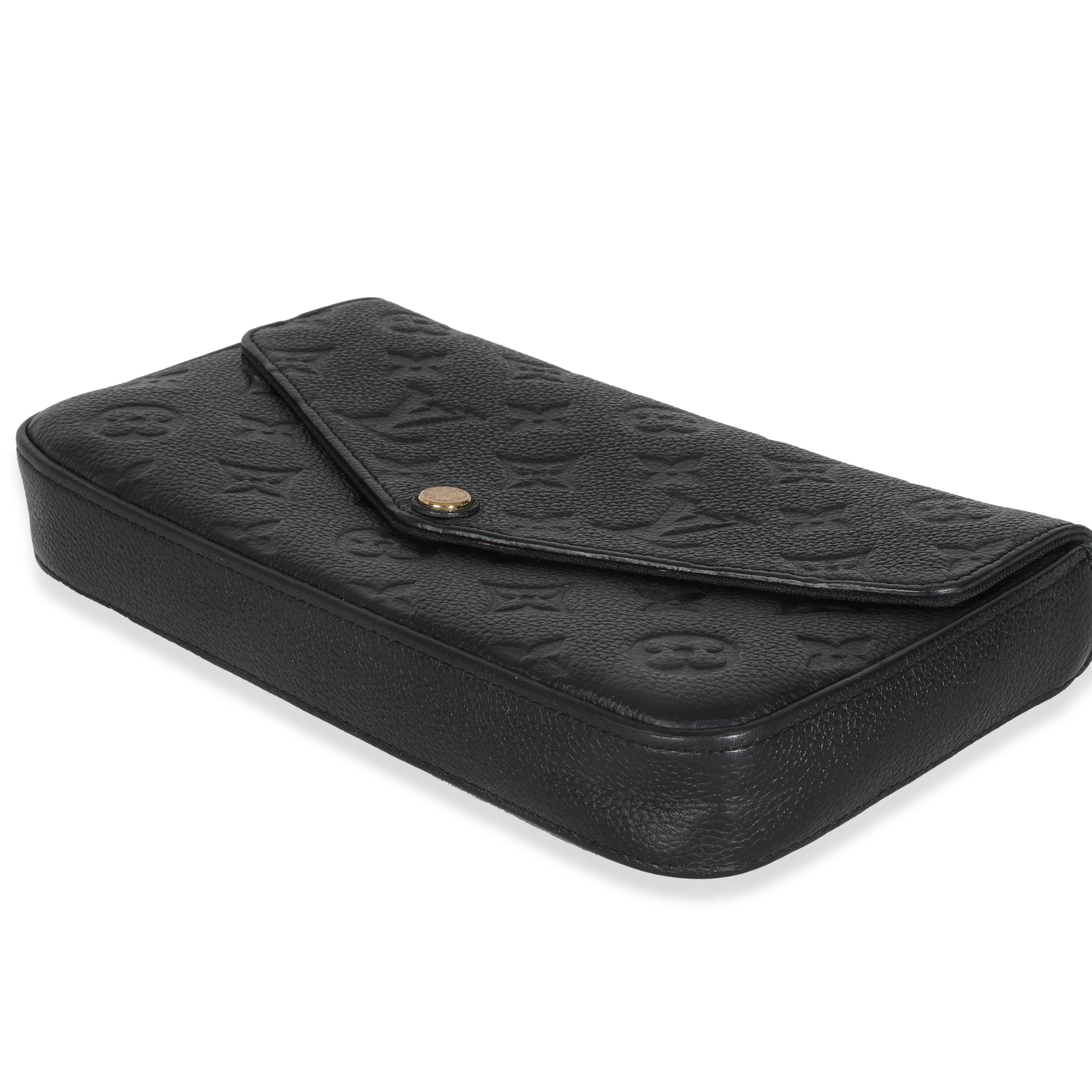 Louis Vuitton Black Monogram Empreinte Felicie Pochette en vente 2