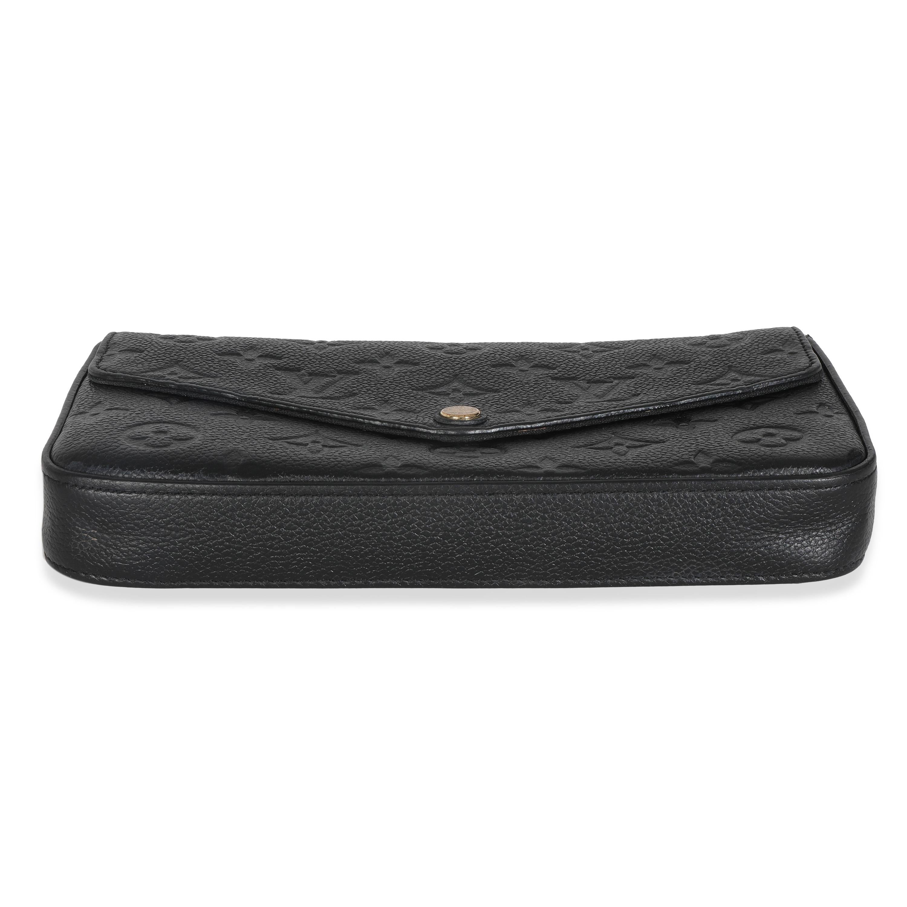 Louis Vuitton Black Monogram Empreinte Felicie Pochette en vente 3
