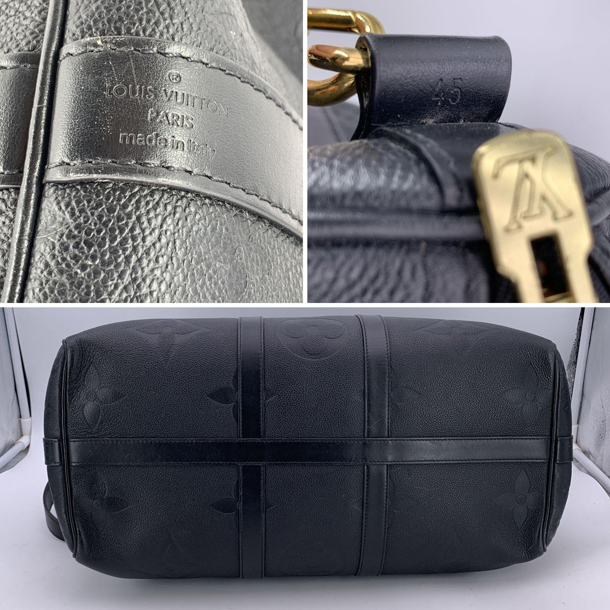 Louis Vuitton Black Monogram Empreinte Geant Keepall 45 M45532 Bandoulière For Sale 1