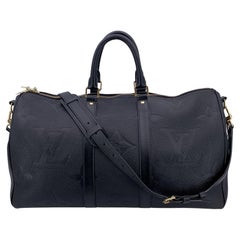 Louis Vuitton Black Monogram Empreinte Geant Keepall 45 M45532 Bandoulière