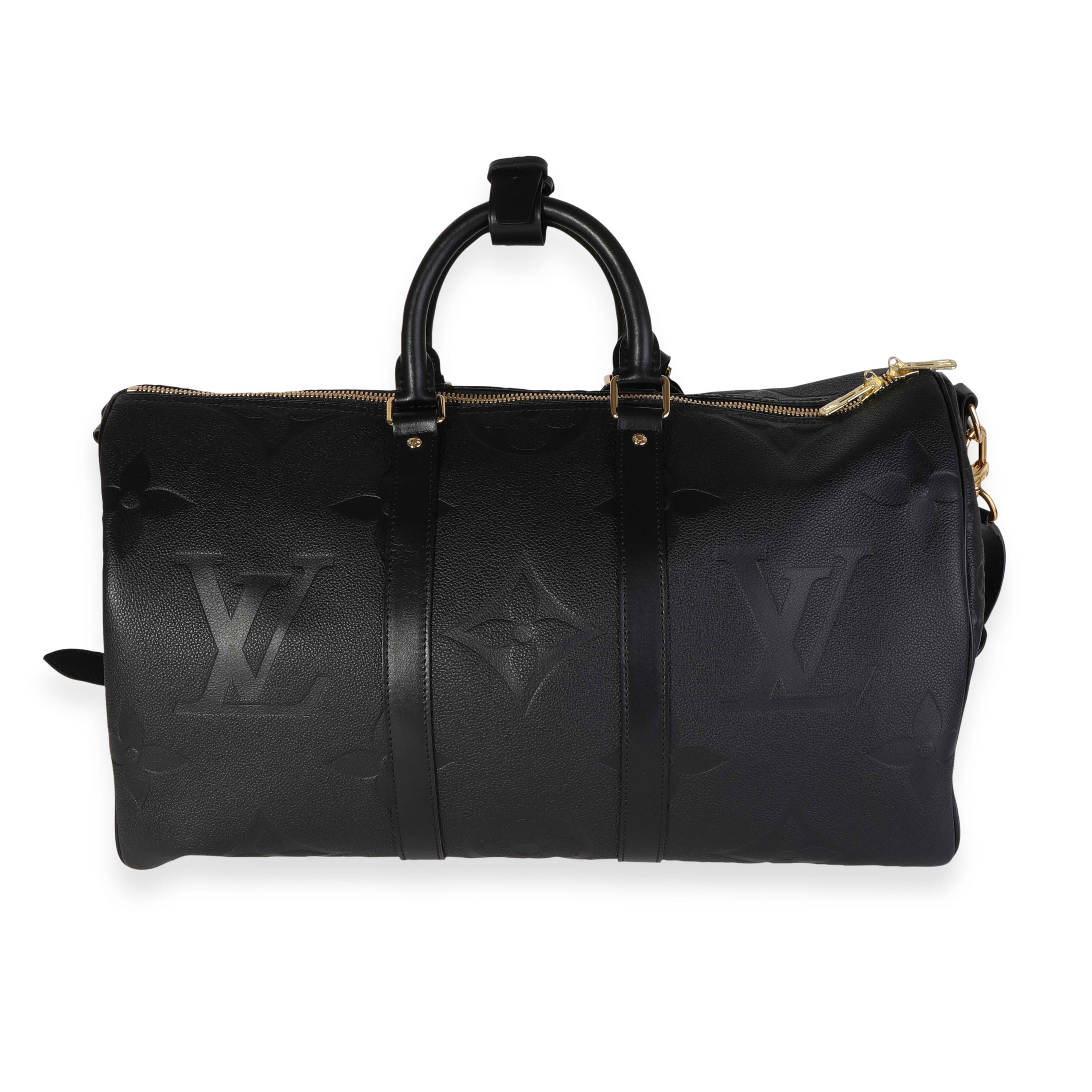 Louis Vuitton Schwarz Monogram Empreinte Giant Keepall Bandoulière 45 im Zustand „Hervorragend“ in New York, NY