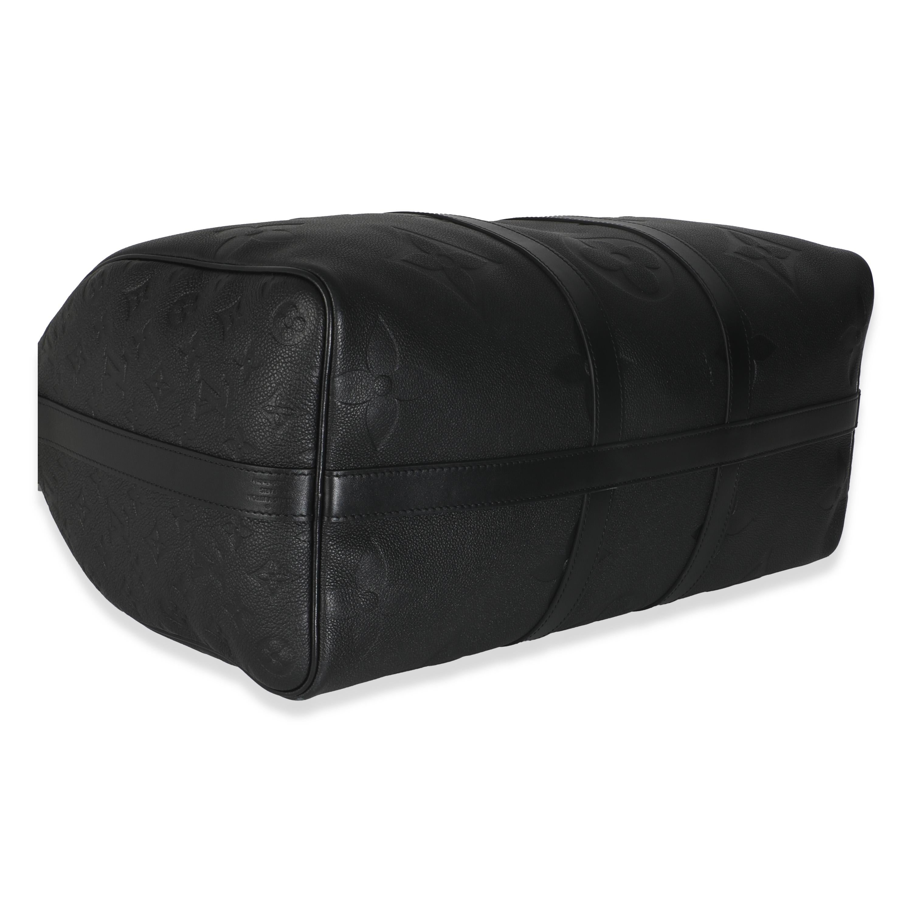 Louis Vuitton Black Monogram Empreinte Giant Keepall Bandouliere 45 in vendita 2