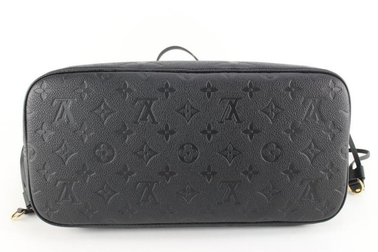 Louis Vuitton, Bags, Louis Vuitton Neverfull Mm Monogram Empreinte Leather  Black And Lv Bag Charm