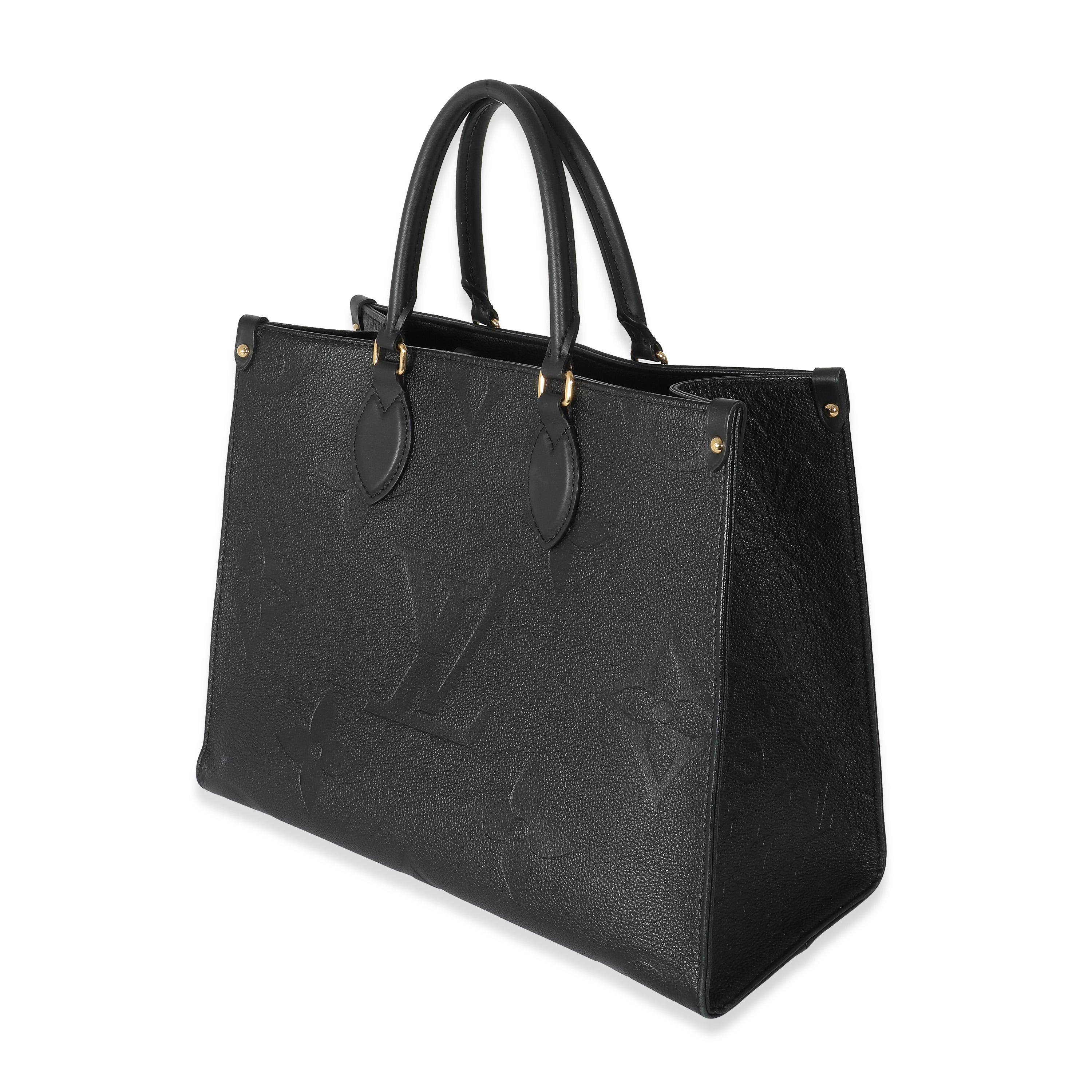 Louis Vuitton Black Monogram Empreinte Giant Onthego MM  In Excellent Condition In New York, NY