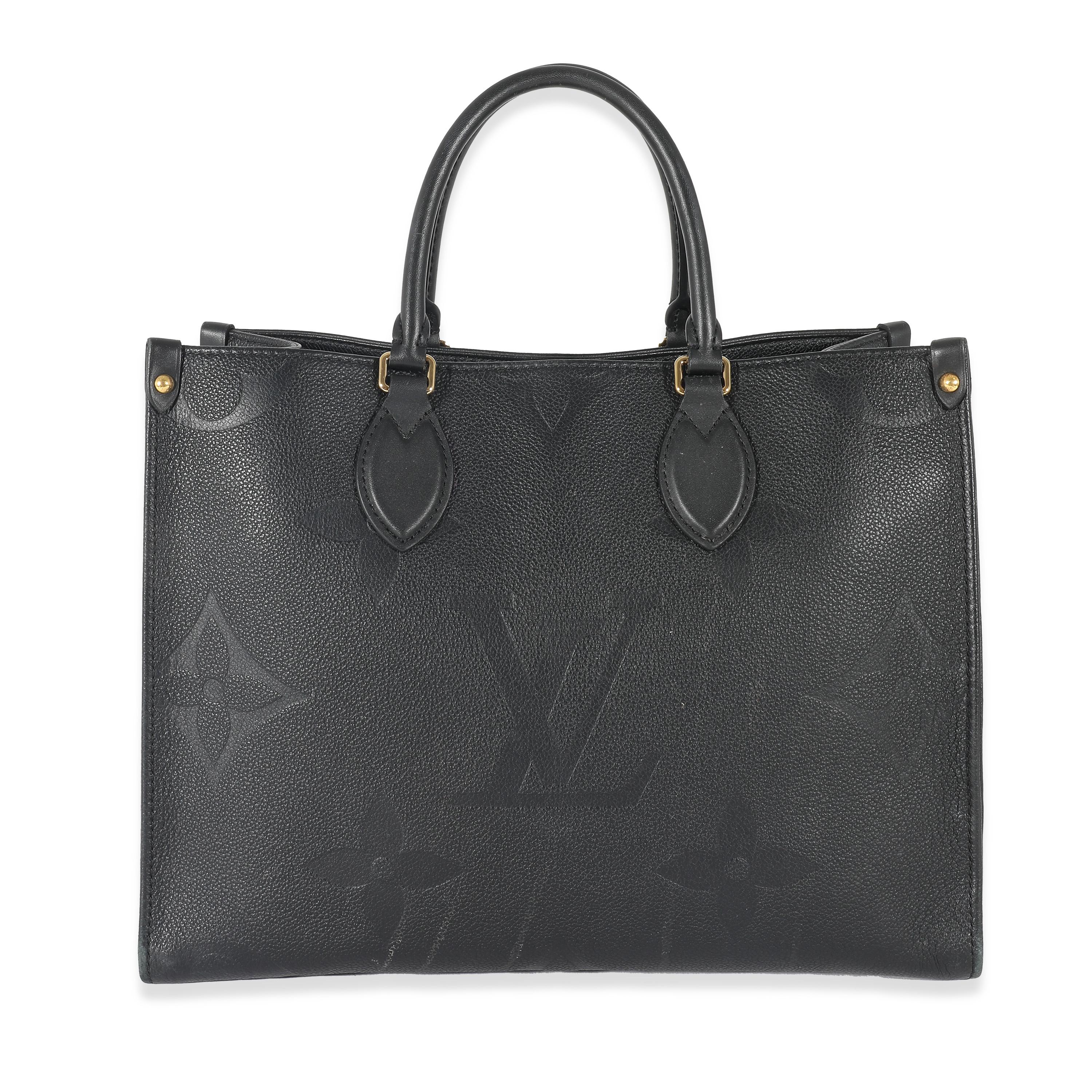 Louis Vuitton Black Monogram Empreinte Giant Onthego MM In Excellent Condition For Sale In New York, NY