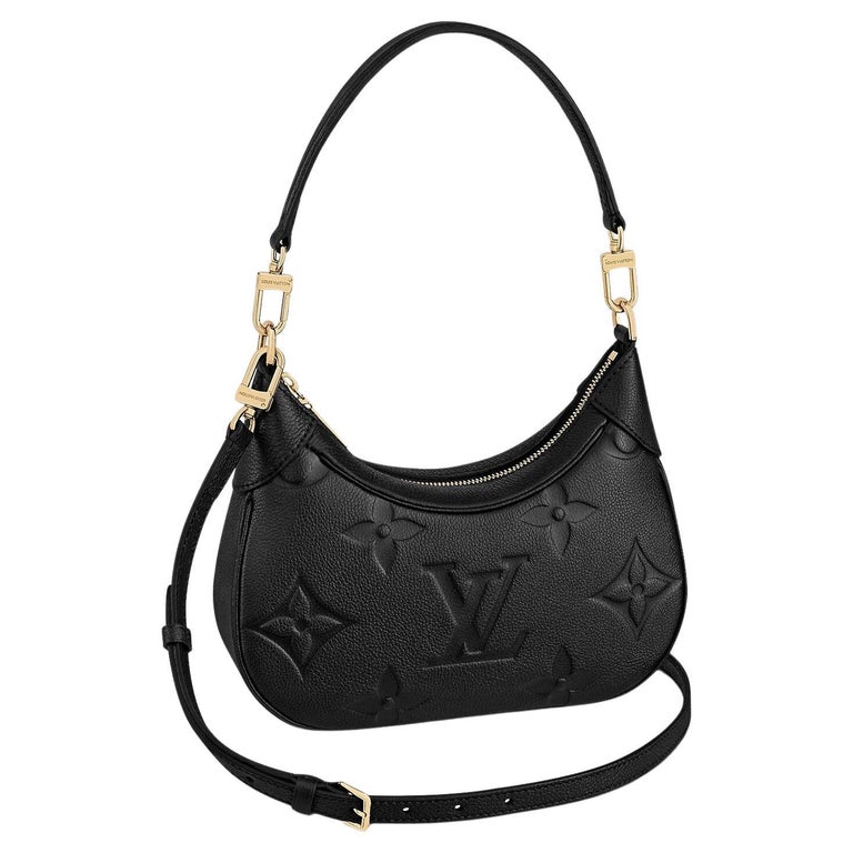 Louis Vuitton Black Monogram Empreinte Leather Bagatelle Mini Hobo Bag ...