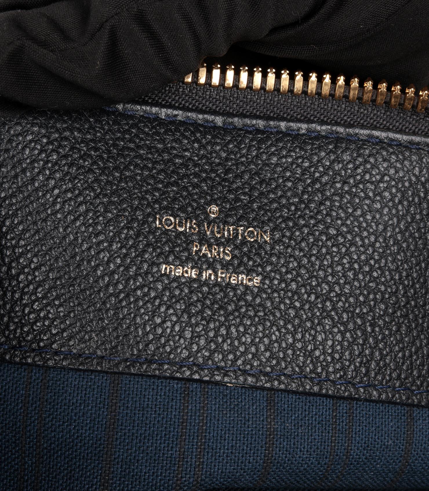 Louis Vuitton Black Monogram Empreinte Leather & Black Suede Audacieuse GM For Sale 3