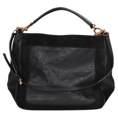 Louis Vuitton Black Monogram Empreinte Leather & Black Suede Audacieuse GM