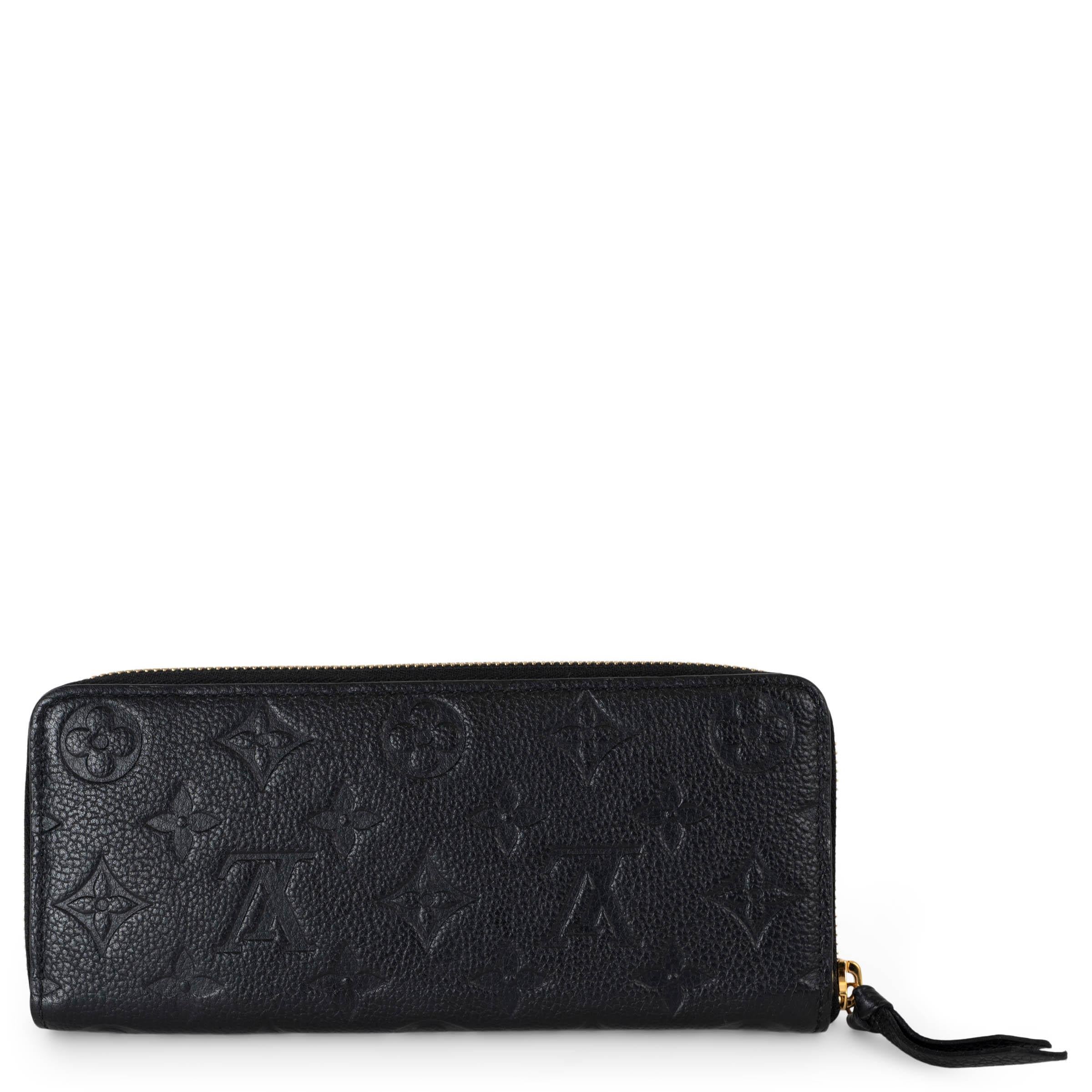 Black LOUIS VUITTON black Monogram Empreinte leather CLEMENCE Wallet For Sale