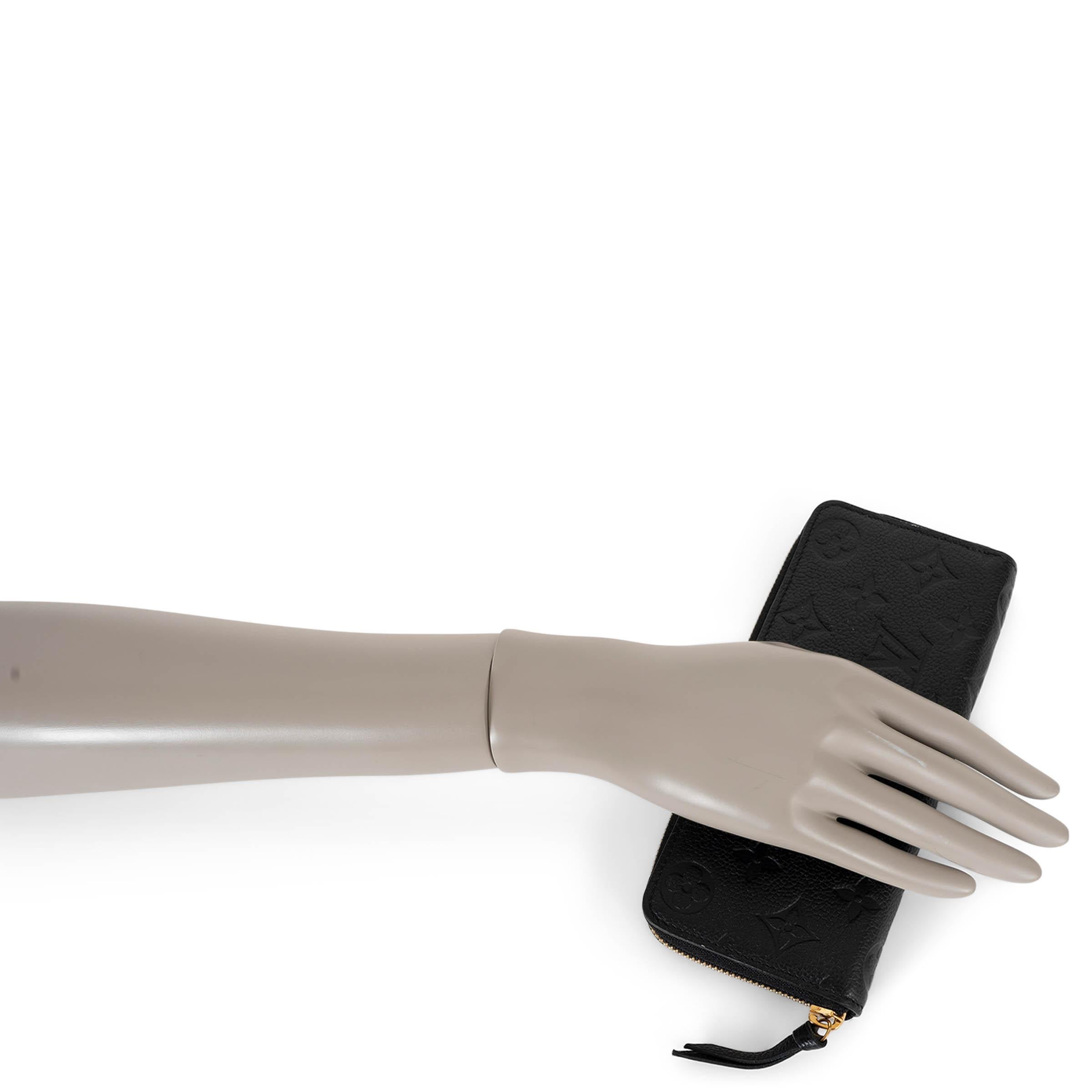 LOUIS VUITTON black Monogram Empreinte leather CLEMENCE Wallet For Sale 2