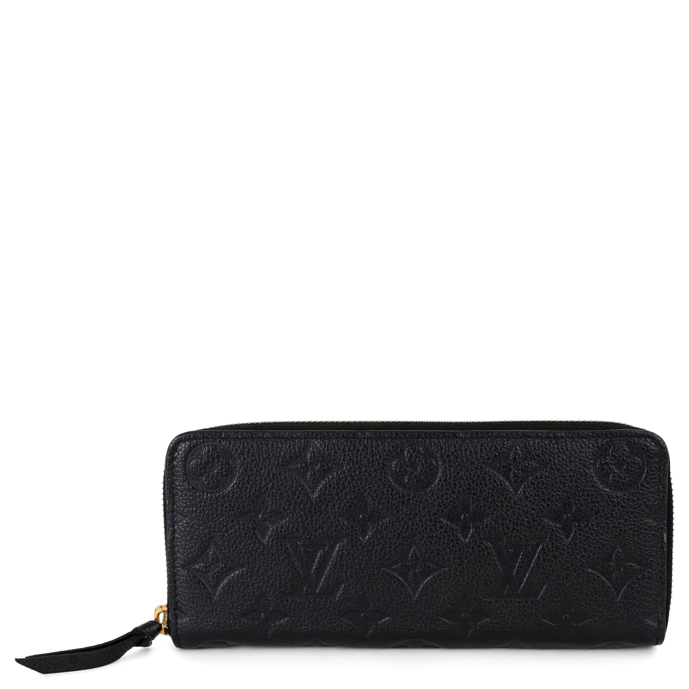 LOUIS VUITTON schwarz Monogram Empreinte Leder CLEMENCE Geldbörse