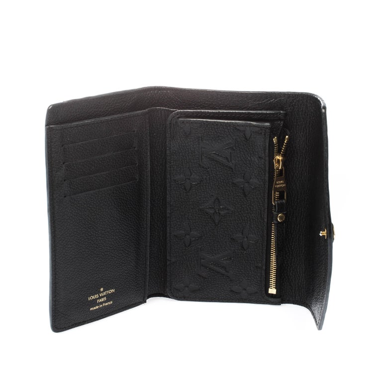 Louis Vuitton Black Monogram Empreinte Leather Curieuse Compact Wallet For Sale at 1stdibs