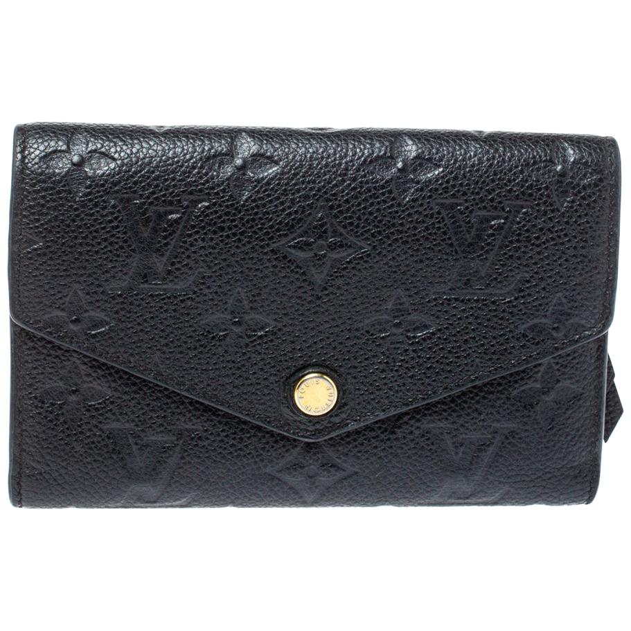 Louis Vuitton Black Monogram Empreinte Leather Curieuse Wallet