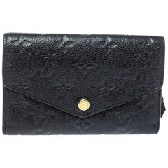 Louis Vuitton Black Monogram Empreinte Leather Curieuse Wallet