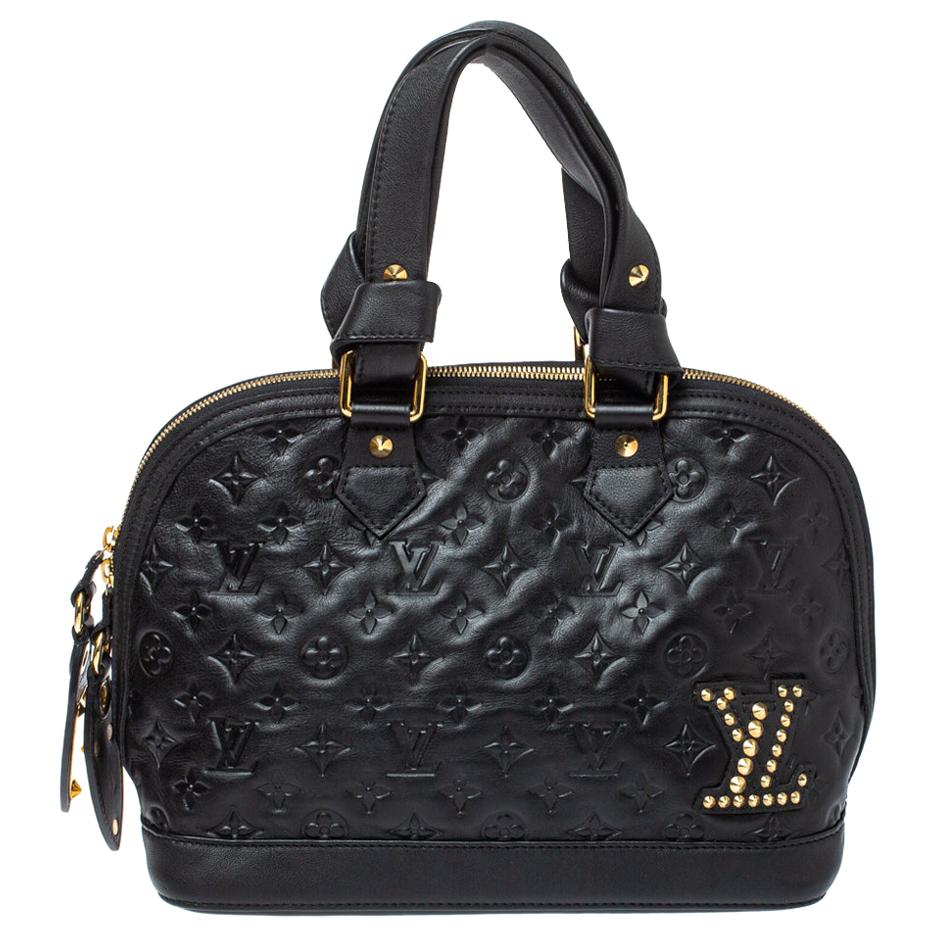 Louis Vuitton Black Monogram Empreinte Leather Double Jeu Neo Alma Bag