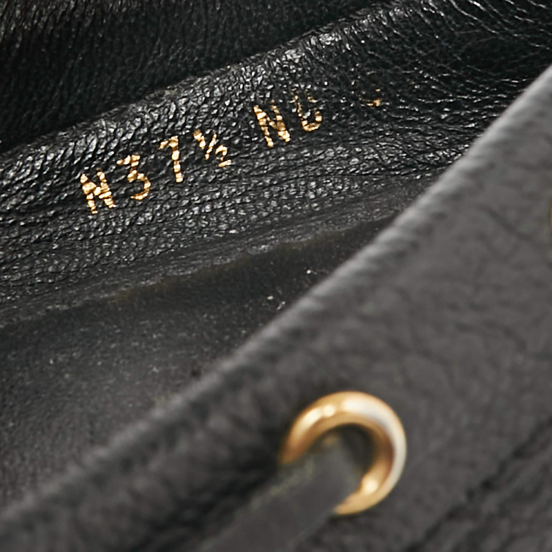Louis Vuitton Black Monogram Empreinte Leather Gloria Loafers Size 37.5 4