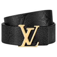 Louis Vuitton Black Monogram Empreinte Leather LV Iconic 30mm Reversible Belt