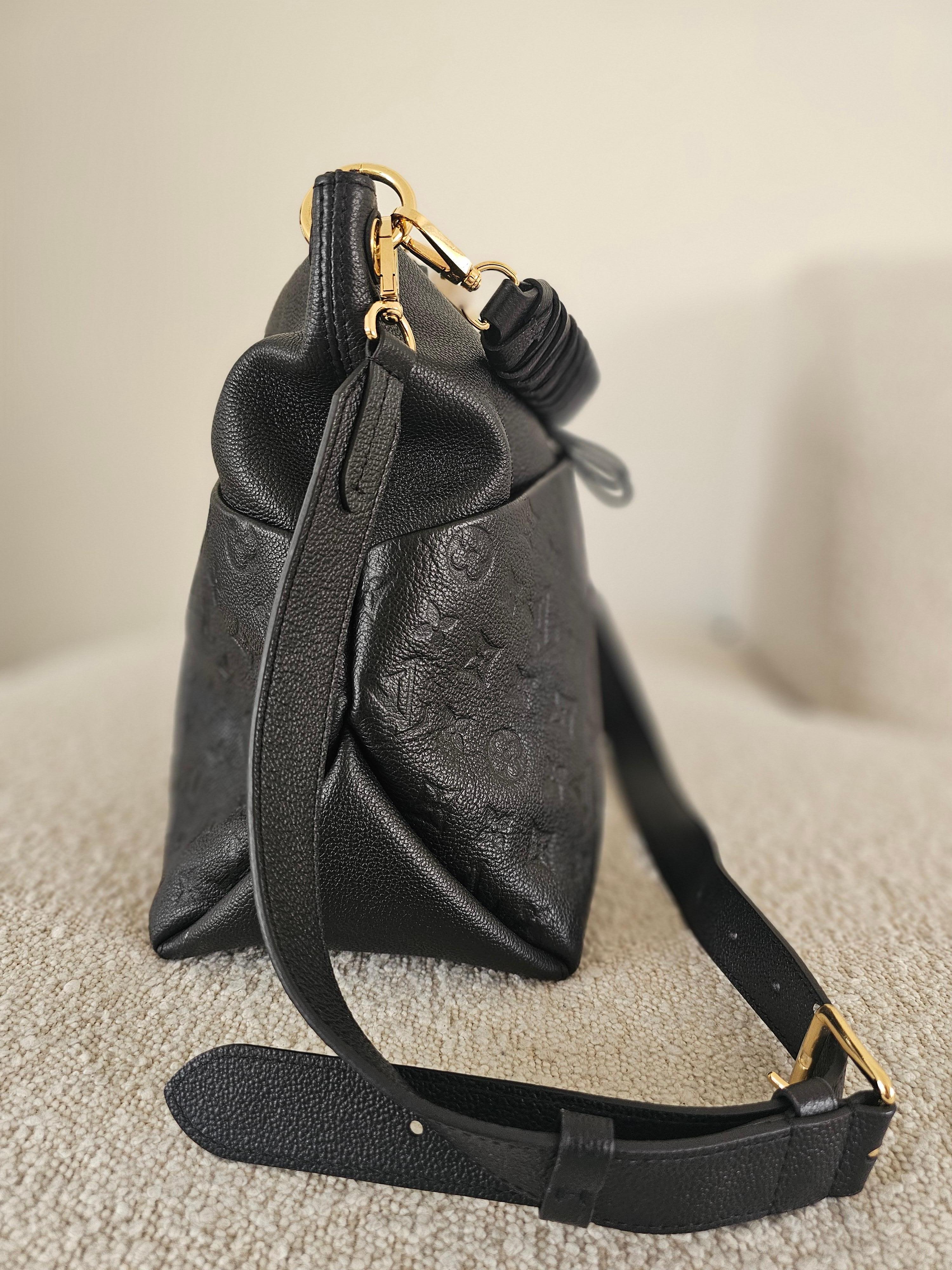 Women's Louis Vuitton Black Monogram Empreinte Leather Maida Bag For Sale