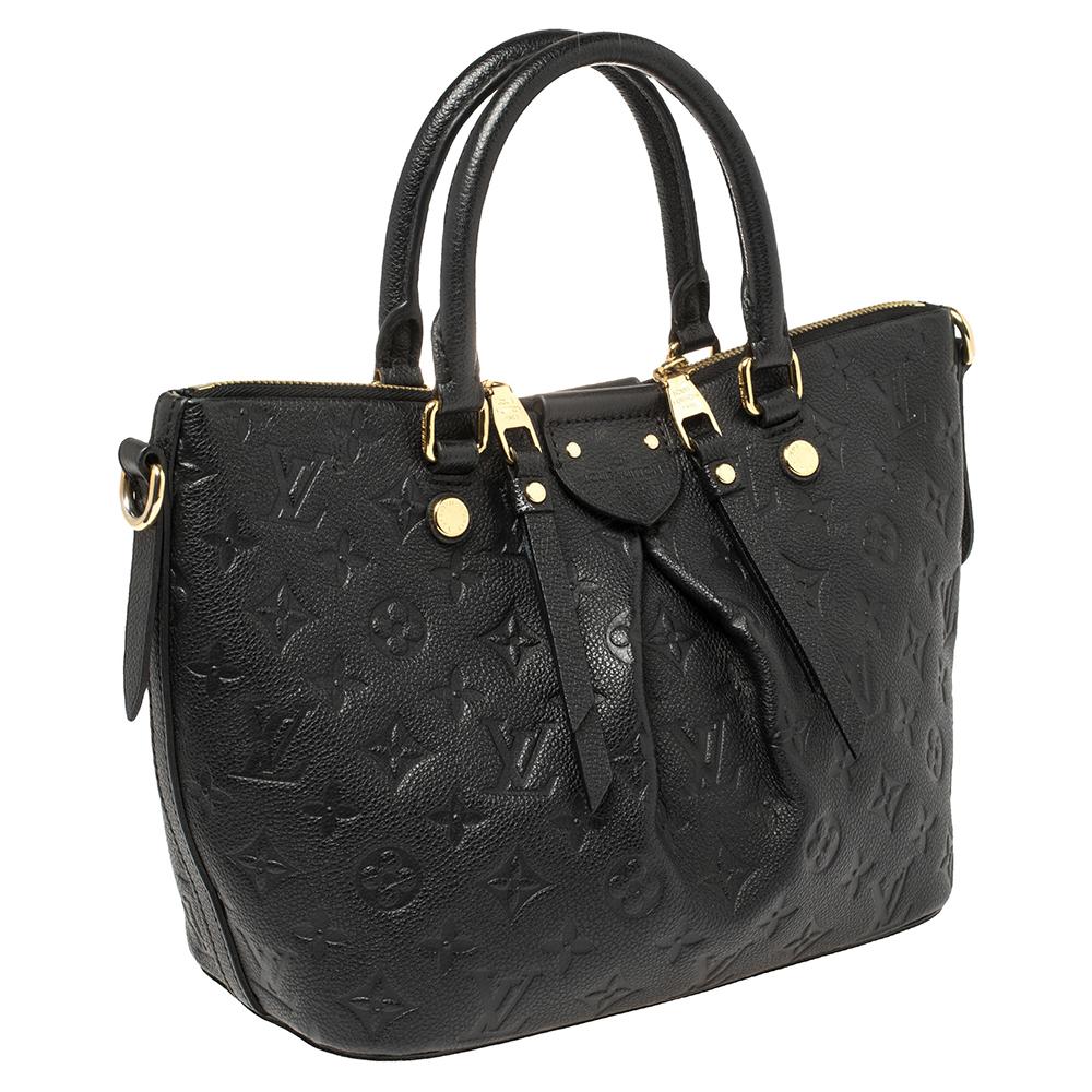 Women's Louis Vuitton Black Monogram Empreinte Leather Mazarine PM Bag
