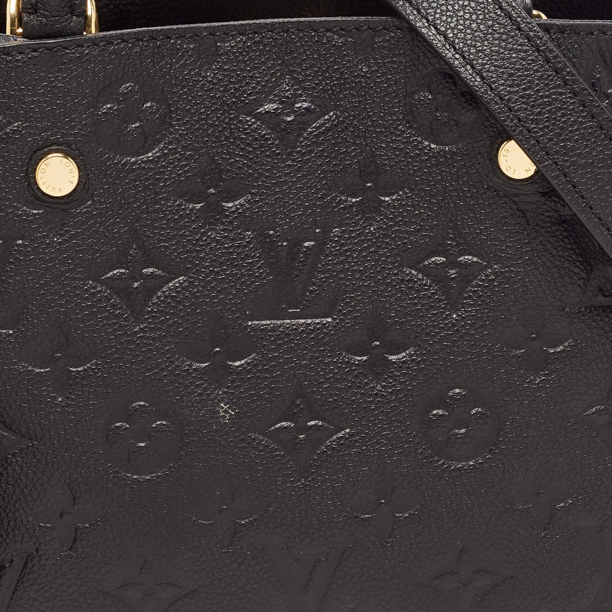 Louis Vuitton Black Monogram Empreinte Leather Montaigne BB Bag 11
